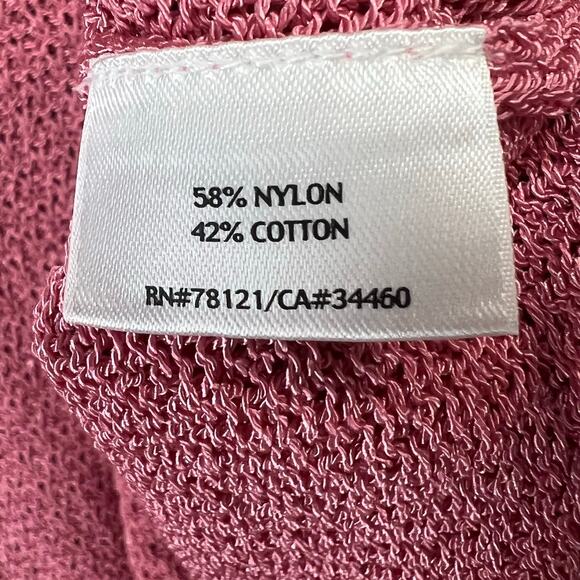 Eileen Fisher Sweater Top Womens S Pink Fine Gauge Crochet Italian Yarn Coastal - Picture 12 of 14